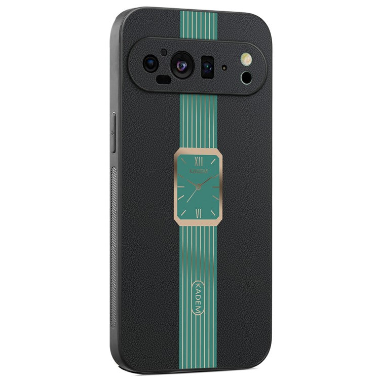 KADEM For Google Pixel 9 Case Leather+TPU+Acrylic Anti-Scratch Phone Cover - Green