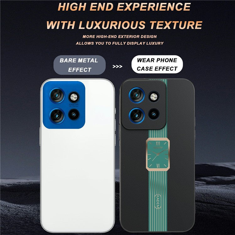 KADEM Case For Motorola Motorola Thinkphone 25 5G / Edge 50 Neo 5G / Moto S50 5G Leather+TPU+Acrylic Anti-Scratch Phone Cover - Orange