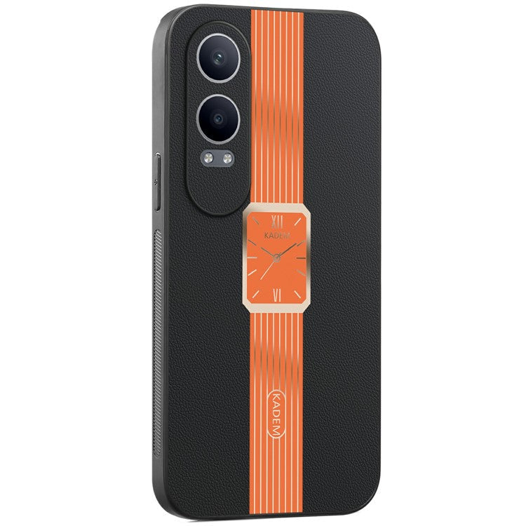 KADEM For Oppo K12x 5G (China) / Oneplus Nord CE4 Lite 5G Case Leather+TPU+Acrylic Anti-Scratch Phone Cover - Orange