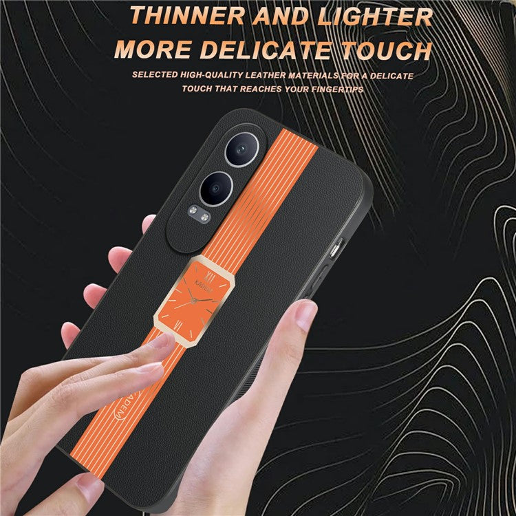 KADEM For Oppo K12x 5G (China) / Oneplus Nord CE4 Lite 5G Case Leather+TPU+Acrylic Anti-Scratch Phone Cover - Orange