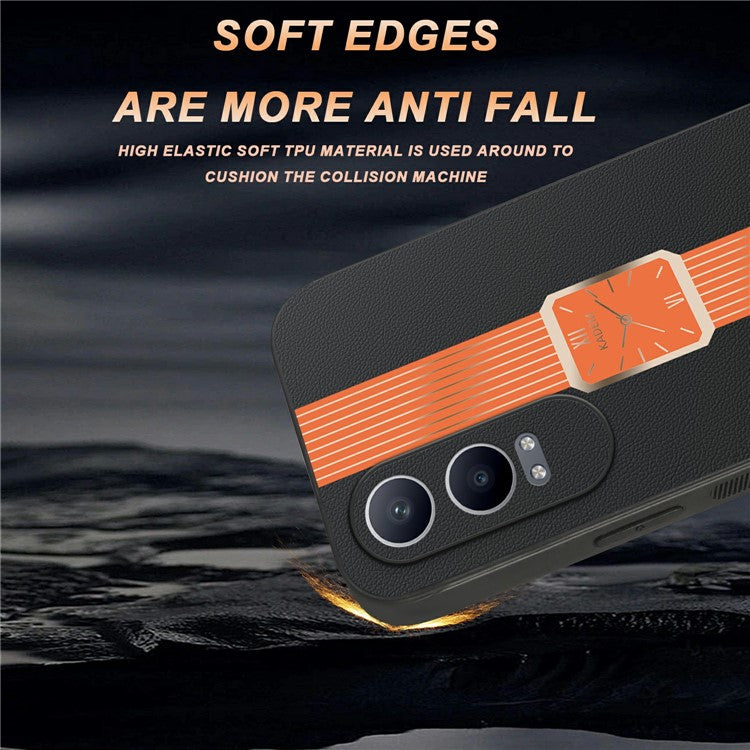KADEM For Oppo K12x 5G (China) / Oneplus Nord CE4 Lite 5G Case Leather+TPU+Acrylic Anti-Scratch Phone Cover - Orange