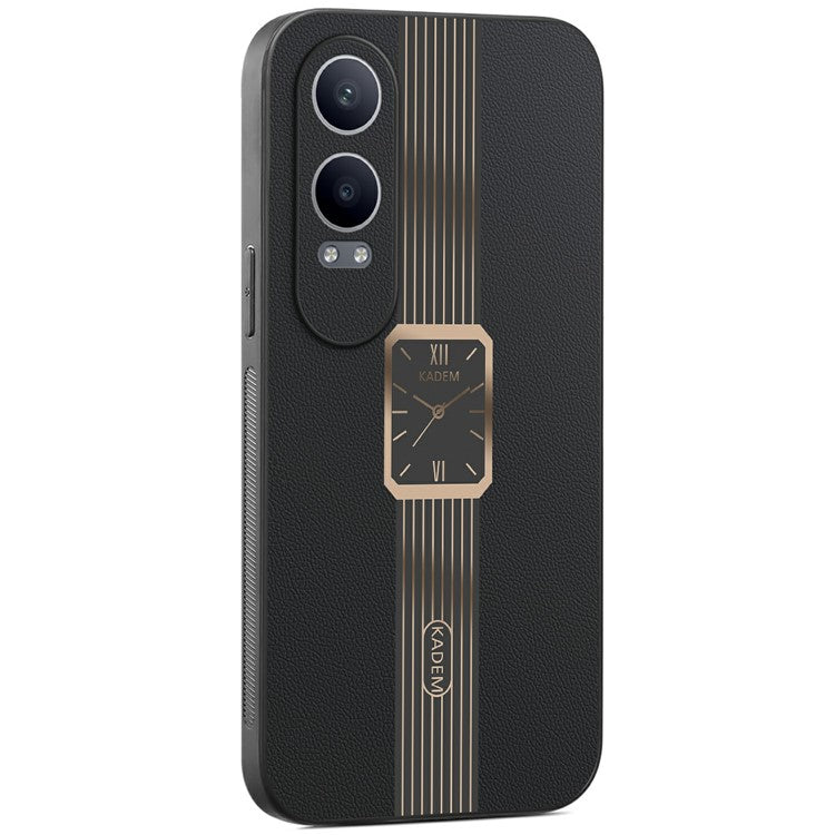 KADEM For Oppo K12x 5G (China) / Oneplus Nord CE4 Lite 5G Case Leather+TPU+Acrylic Anti-Scratch Phone Cover - Black