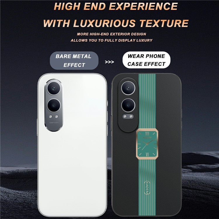 KADEM For Oppo K12x 5G (China) / Oneplus Nord CE4 Lite 5G Case Leather+TPU+Acrylic Anti-Scratch Phone Cover - Black