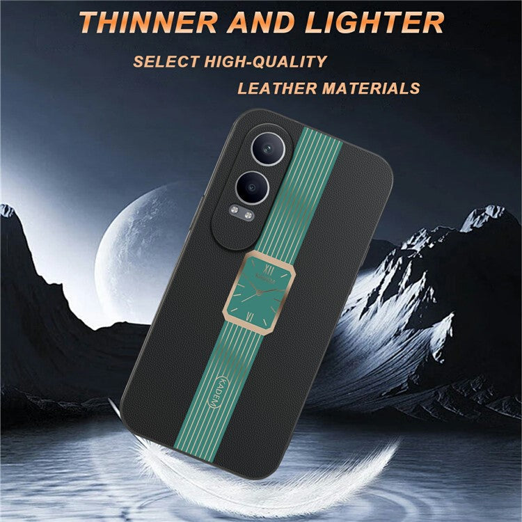 KADEM For Oppo K12x 5G (China) / Oneplus Nord CE4 Lite 5G Case Leather+TPU+Acrylic Anti-Scratch Phone Cover - Black