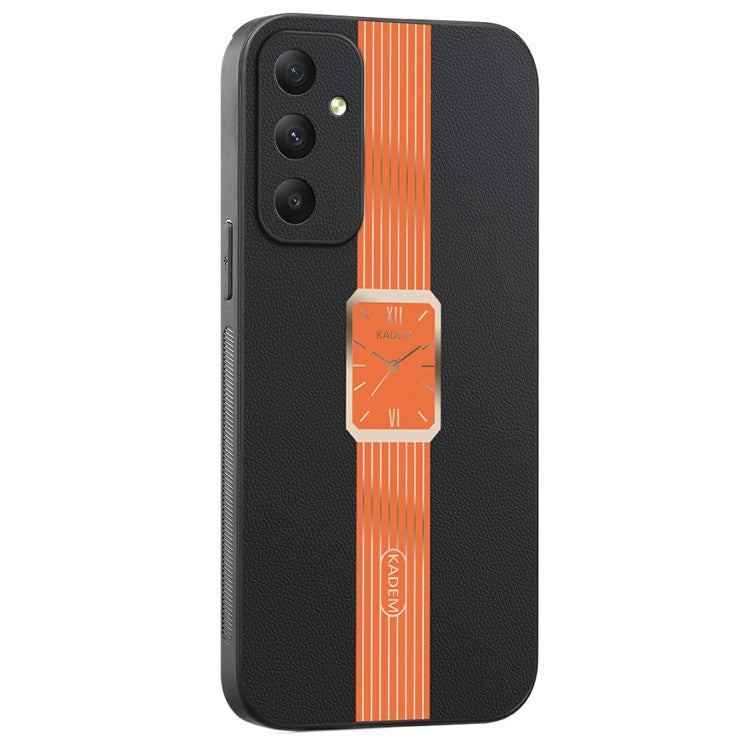 KADEM For Samsung Galaxy A35 5G Case Leather+TPU+Acrylic Anti-Scratch Phone Cover - Orange