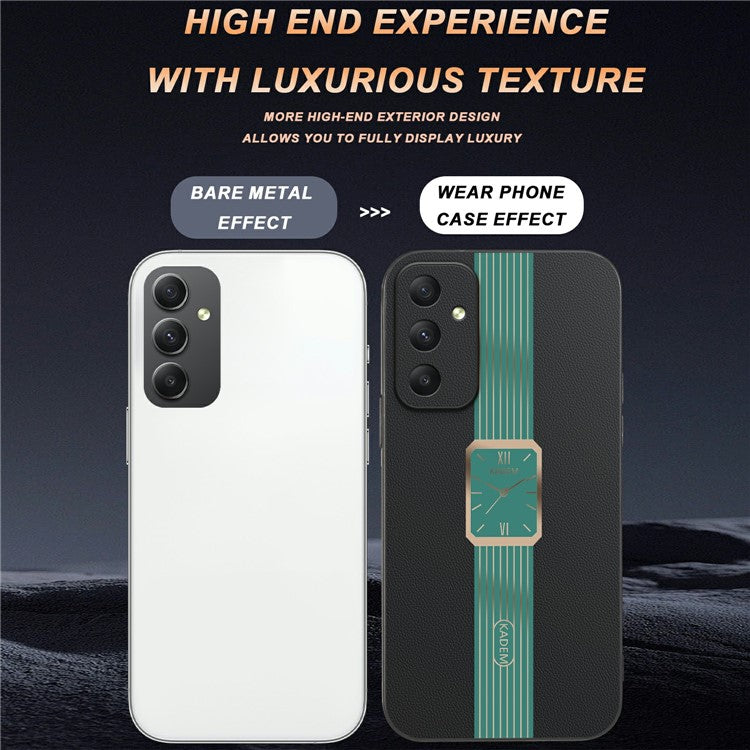 KADEM For Samsung Galaxy A35 5G Case Leather+TPU+Acrylic Anti-Scratch Phone Cover - Orange