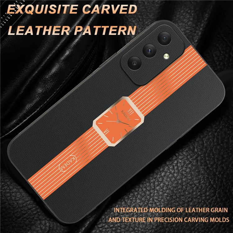 KADEM For Samsung Galaxy A35 5G Case Leather+TPU+Acrylic Anti-Scratch Phone Cover - Orange
