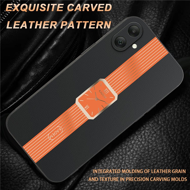 KADEM For Samsung Galaxy A06 Case Leather+TPU+Acrylic Anti-Scratch Phone Cover - Black