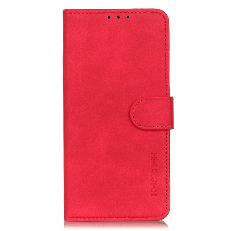 KHAZNEH For OnePlus 13 Case PU Leather Retro Texture Phone Cover - Red