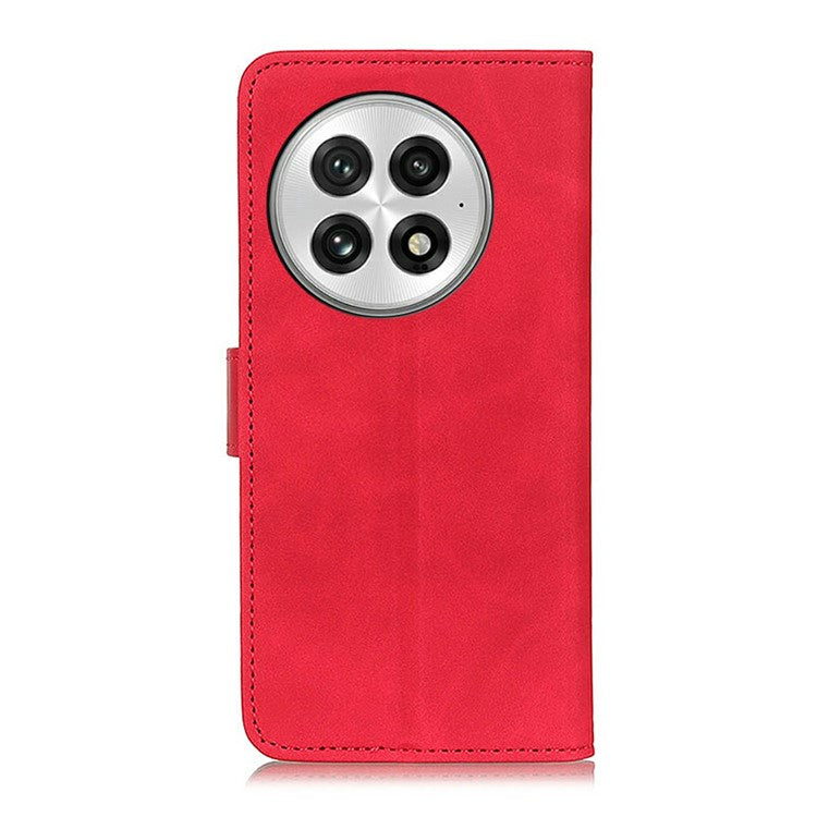 KHAZNEH For OnePlus 13 Case PU Leather Retro Texture Phone Cover - Red