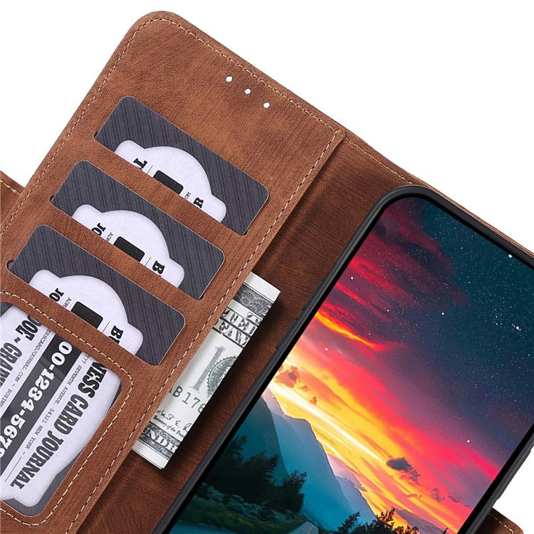 ABEEL For Motorola Moto G75 5G Wallet Phone Case Retro Leather Flip Cover with Stand - Brown
