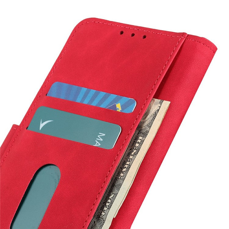 KHAZNEH For Motorola Moto G75 5G Case PU Leather Retro Texture Phone Cover - Red