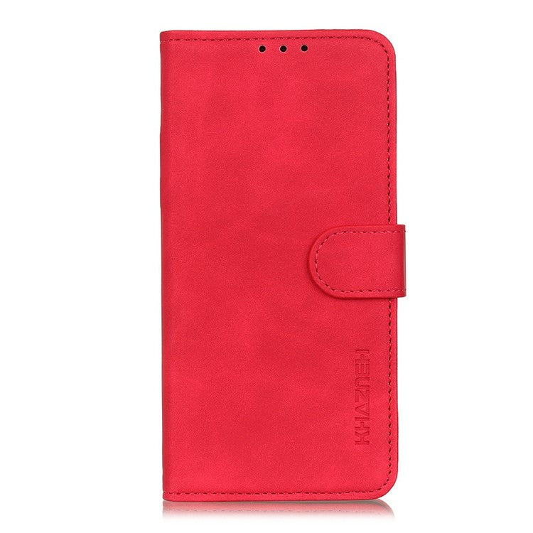 KHAZNEH For Motorola Moto G75 5G Case PU Leather Retro Texture Phone Cover - Red