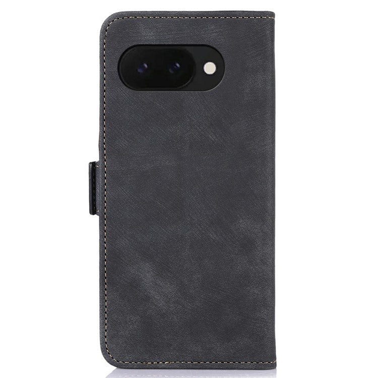 ABEEL For Google Pixel 9a Wallet Phone Case Retro Leather Flip Cover with Stand - Black