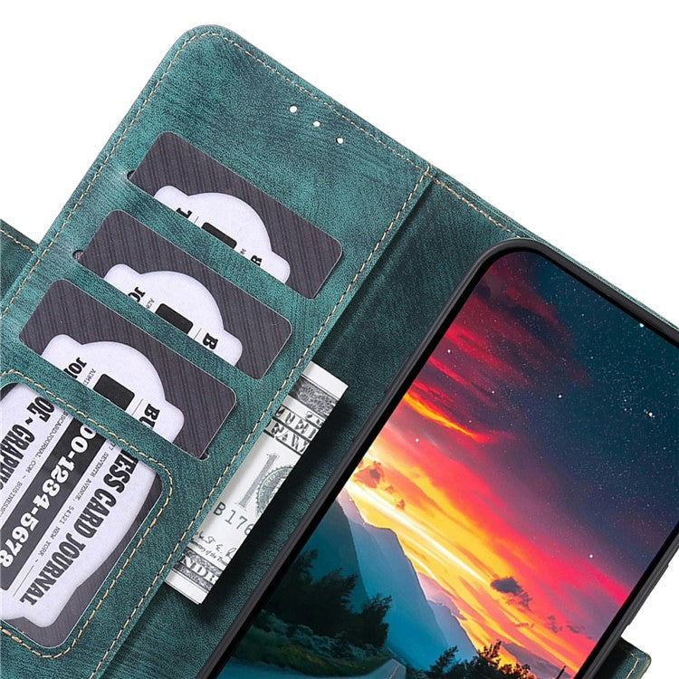 ABEEL For Google Pixel 9a Wallet Phone Case Retro Leather Flip Cover with Stand - Green