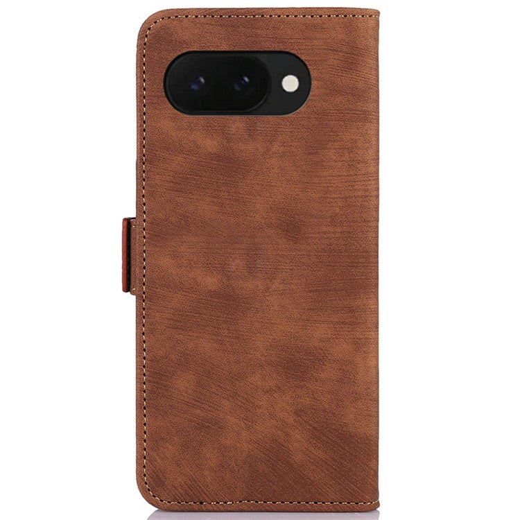ABEEL For Google Pixel 9a Wallet Phone Case Retro Leather Flip Cover with Stand - Brown