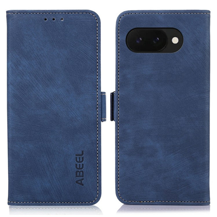ABEEL For Google Pixel 9a Wallet Phone Case Retro Leather Flip Cover with Stand - Blue