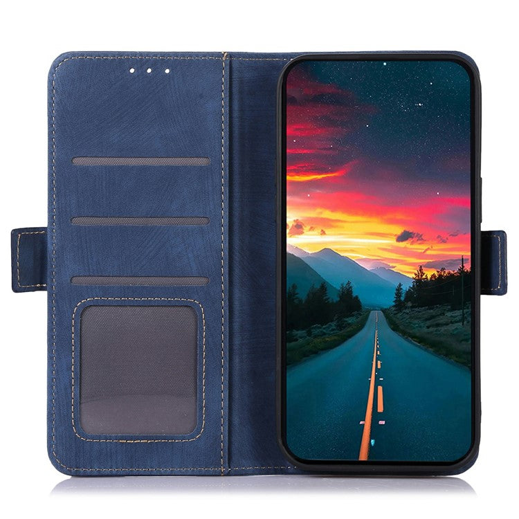ABEEL For Google Pixel 9a Wallet Phone Case Retro Leather Flip Cover with Stand - Blue