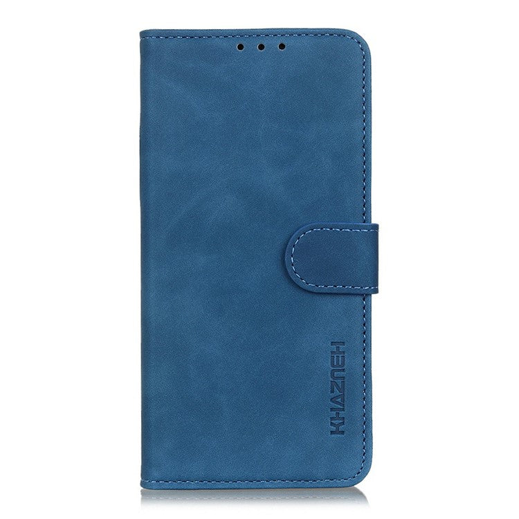 KHAZNEH For Google Pixel 9a Case PU Leather Retro Texture Phone Cover - Blue