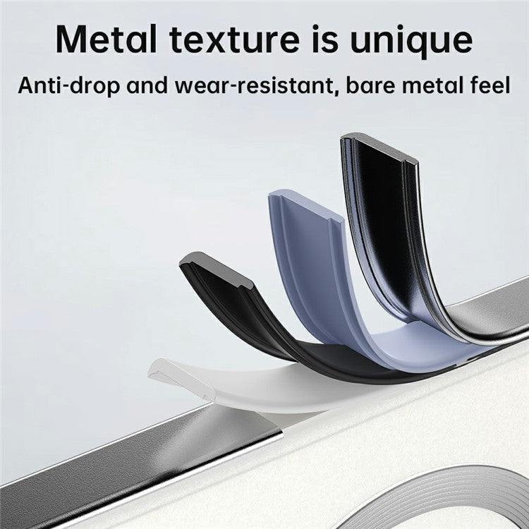 For Google Pixel 9 Case Compatible with MagSafe Hard PC Metal Frame Frosted Phone Back Cover - Titanium Grey