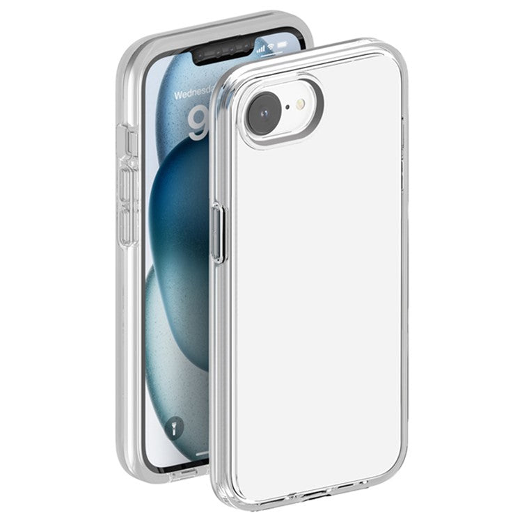 For iPhone 16e Case Thickened Shockproof TPU+PC Clear Back Cover - Transparent