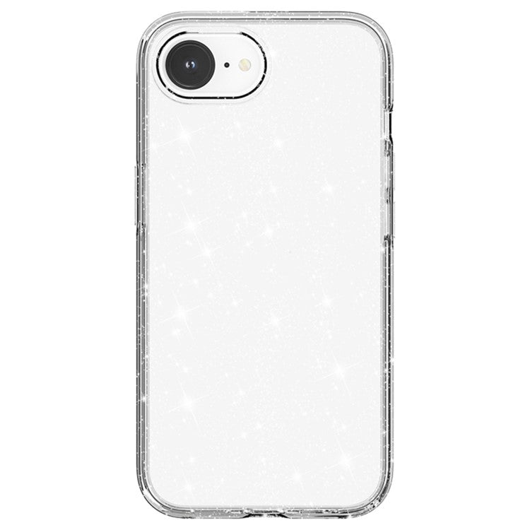 For iPhone SE (2025) Case Compatible with MagSafe Shockproof TPU+PC Glitter Back Cover - White