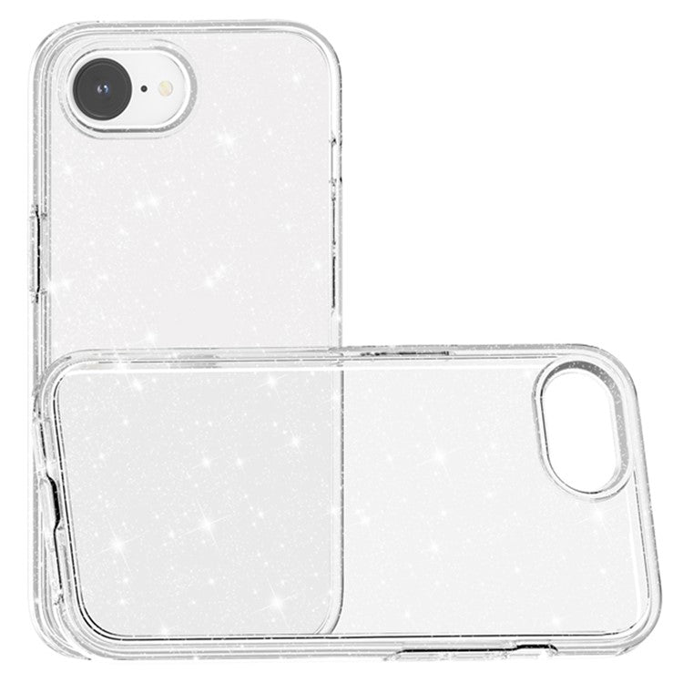 For iPhone SE (2025) Case Compatible with MagSafe Shockproof TPU+PC Glitter Back Cover - White