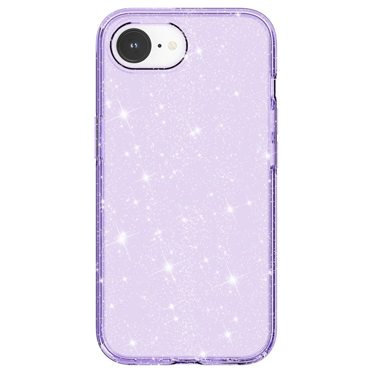 For iPhone 16e Case Thickened Shockproof TPU + PC Glitter Back Cover - Purple