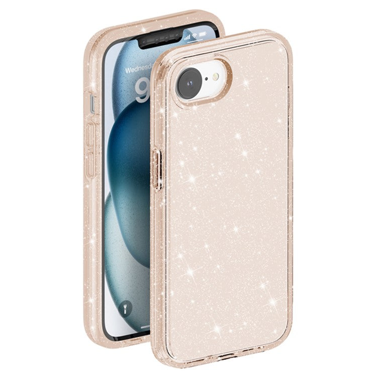 For iPhone SE (2025) Case Compatible with MagSafe Shockproof TPU+PC Glitter Back Cover - Gold