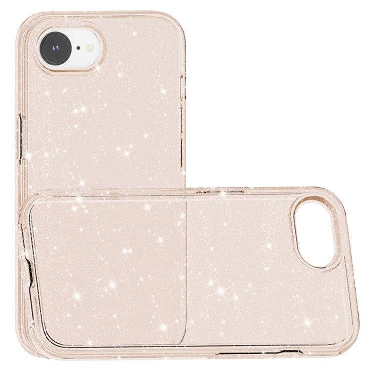 For iPhone 16e Case Thickened Shockproof TPU + PC Glitter Back Cover - Gold