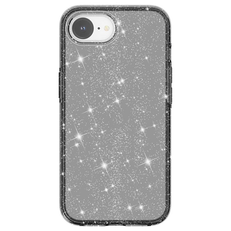 For iPhone SE (2025) Case Compatible with MagSafe Shockproof TPU+PC Glitter Back Cover - Black