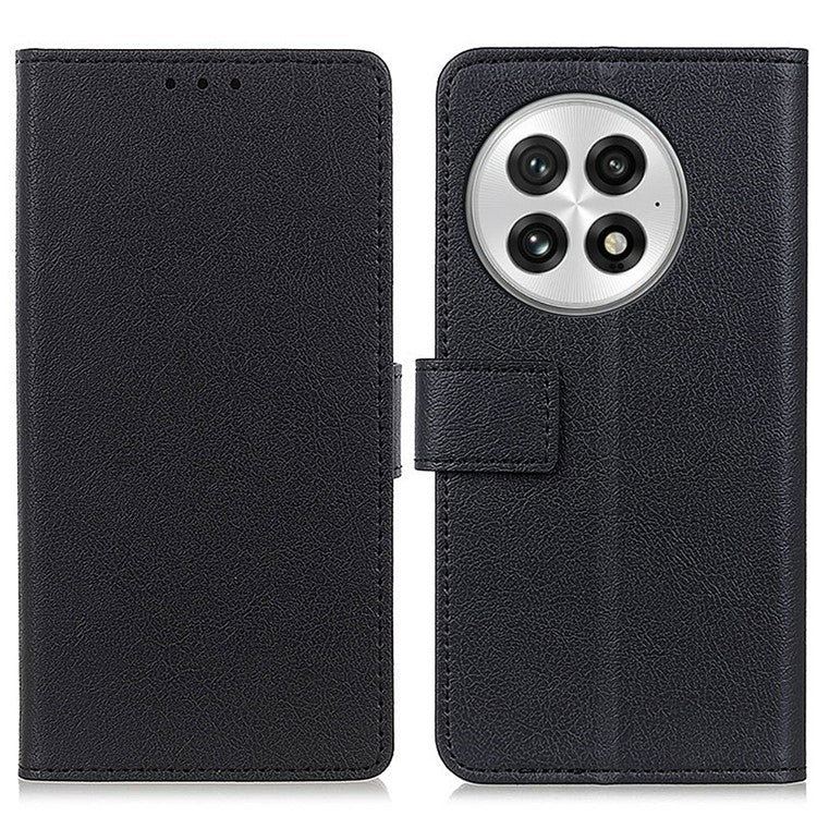 For OnePlus 13 Case PU Leather Stand Wallet Phone Cover - Black