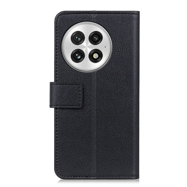 For OnePlus 13 Case PU Leather Stand Wallet Phone Cover - Black