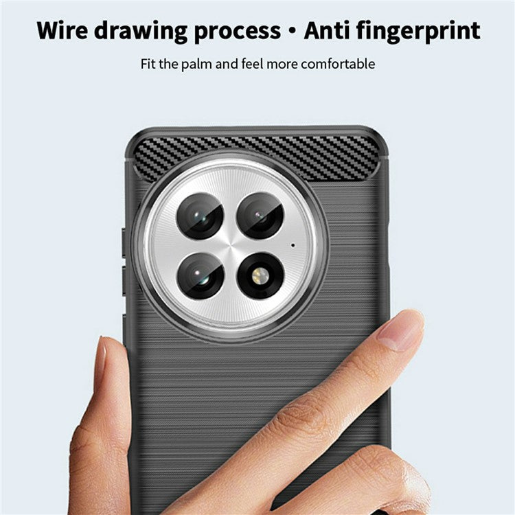MOFI JK TPU Series-1 For OnePlus 13 Case Carbon Fiber Texture TPU Soft Phone Cover - Black