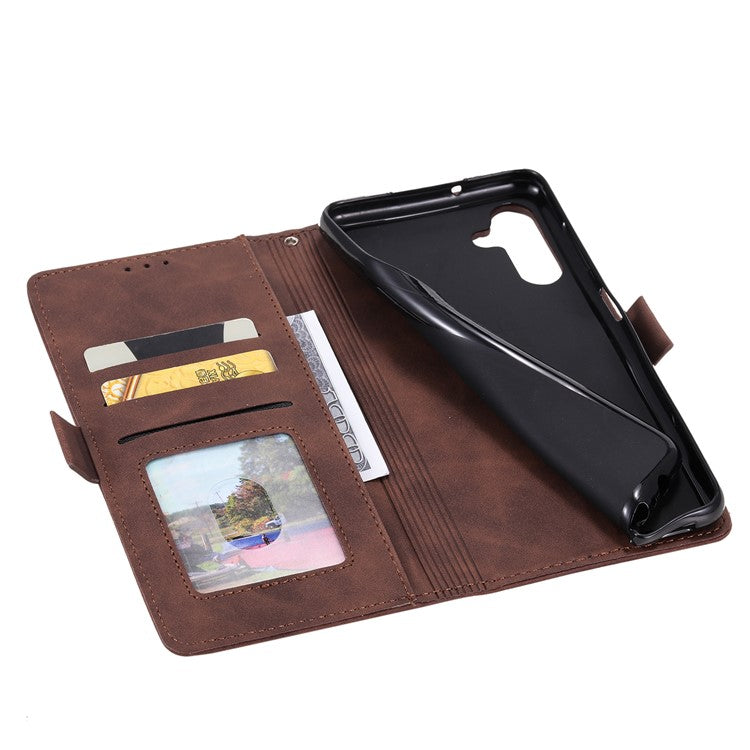 For Samsung Galaxy A56 5G Wallet Case RFID Blocking Stand Leather Phone Cover - Brown