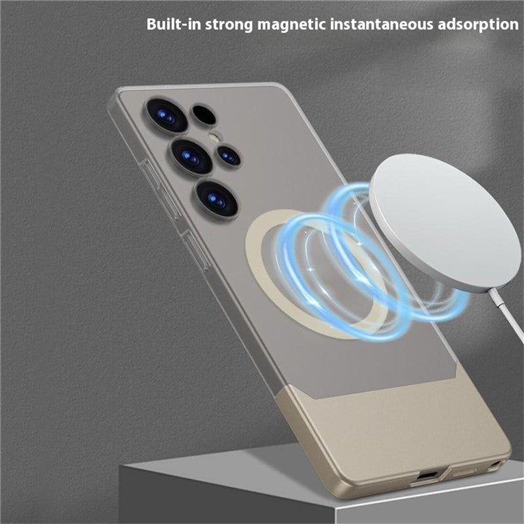 GKK For Samsung Galaxy S25 Ultra Case Compatible with MagSafe Detachable PC Phone Back Cover - White