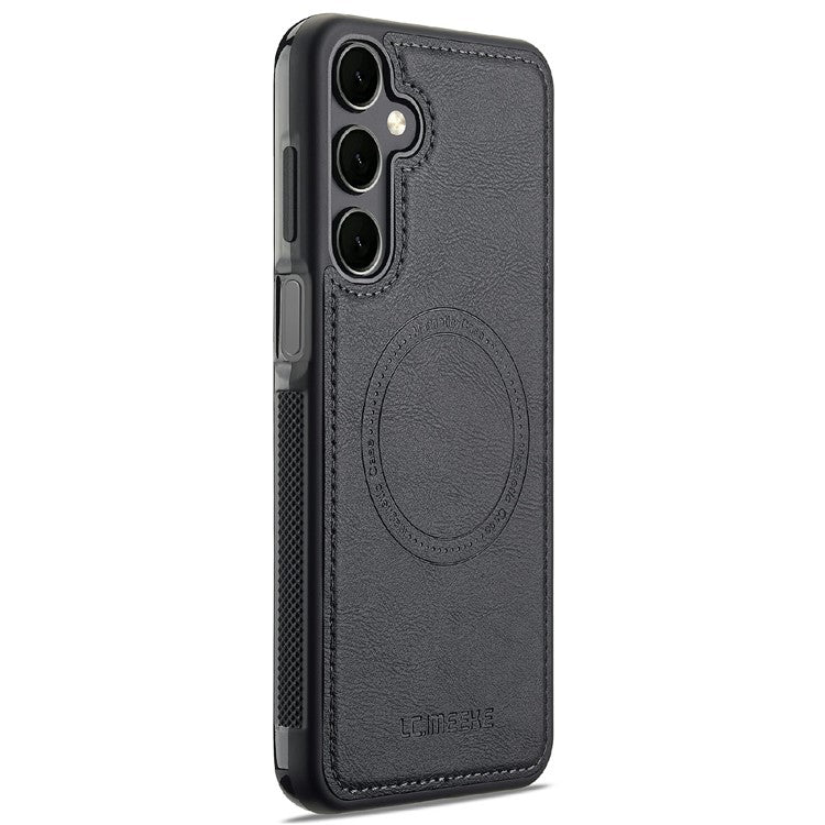LC.IMEEKE For Samsung Galaxy A16 4G / 5G Magnetic Case Compatible with MagSafe Leather+TPU Back Cover - Black