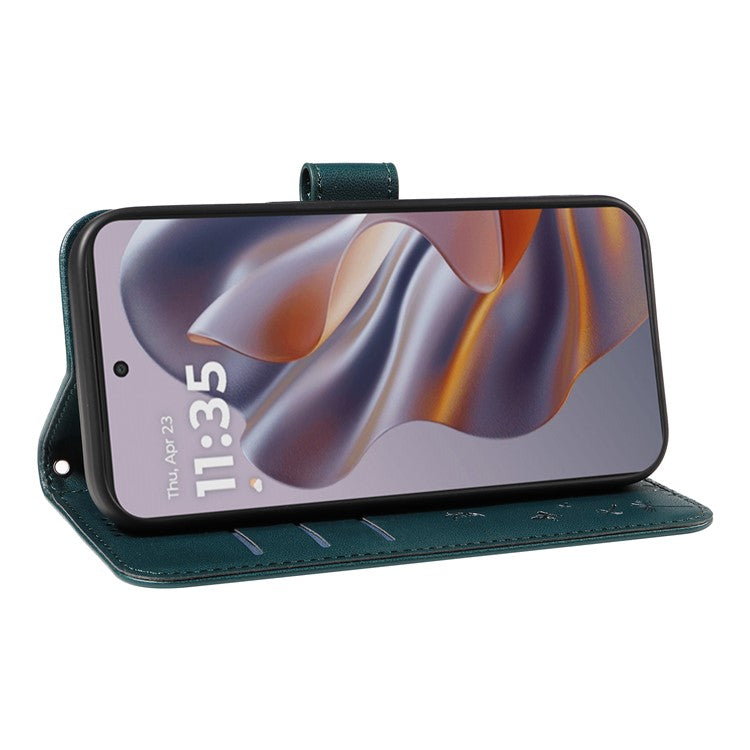 For Motorola Edge 50 Neo 5G / S50 5G / ThinkPhone 25 5G Leather Case Wallet Phone Cover Dandelion Imprint - Blue