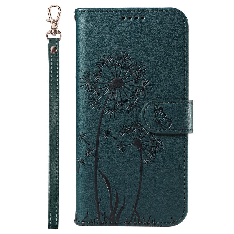 For Motorola Edge 50 Neo 5G / S50 5G / ThinkPhone 25 5G Leather Case Wallet Phone Cover Dandelion Imprint - Blue