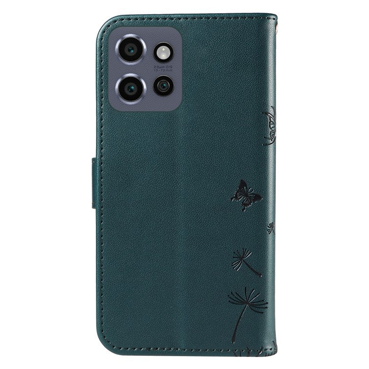 For Motorola Edge 50 Neo 5G / S50 5G / ThinkPhone 25 5G Leather Case Wallet Phone Cover Dandelion Imprint - Blue