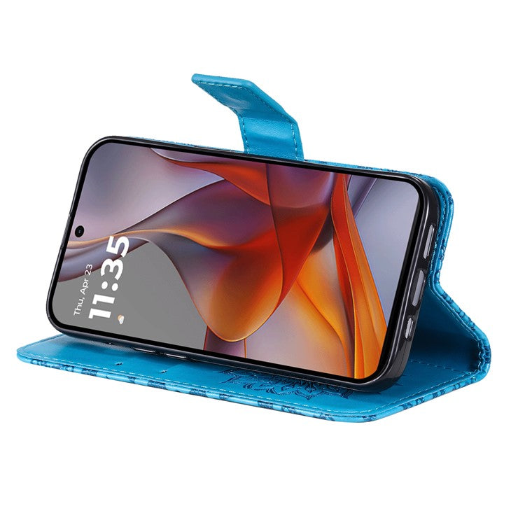 For Motorola Moto G75 5G Case Sunflower Leather Wallet Phone Cover - Blue
