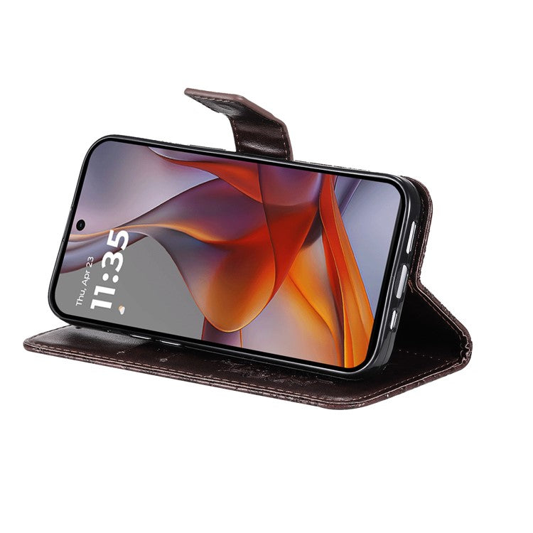 For Motorola Moto G75 5G Case Sunflower Leather Wallet Phone Cover - Brown