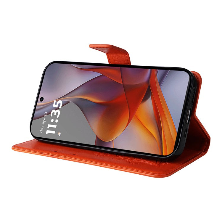 For Motorola Moto G75 5G Case Butterfly Leather Phone Cover - Orange