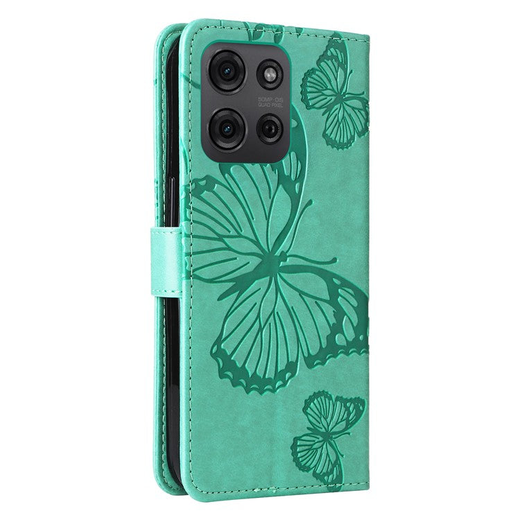 For Motorola Moto G75 5G Case Butterfly Leather Phone Cover - Green