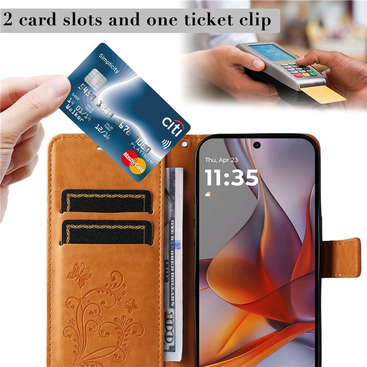 For Motorola Moto G75 5G Case Butterfly Leather Phone Cover - Yellow