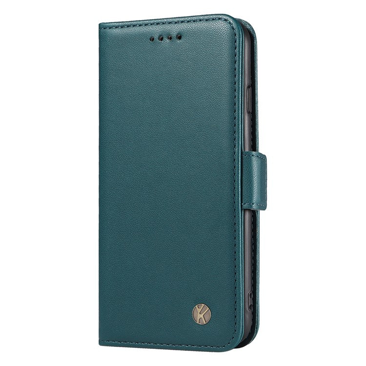 YIKATU YK-003 For Motorola Moto G75 5G Case Wallet Stand Leather Phone Cover Side Buckle - Green