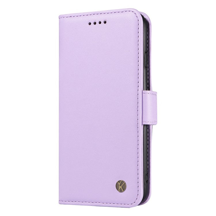 YIKATU YK-003 For Motorola Moto G75 5G Case Wallet Stand Leather Phone Cover Side Buckle - Light Purple