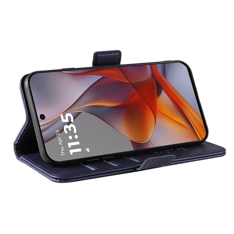 YIKATU YK-003 For Motorola Moto G75 5G Case Wallet Stand Leather Phone Cover Side Buckle - Sapphire
