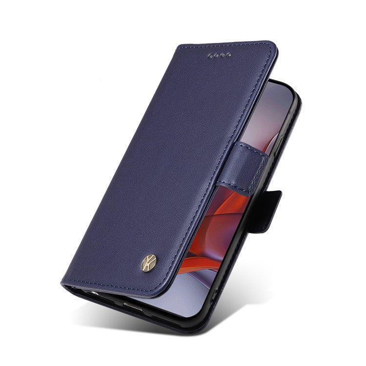 YIKATU YK-003 For Motorola Moto G75 5G Case Wallet Stand Leather Phone Cover Side Buckle - Sapphire