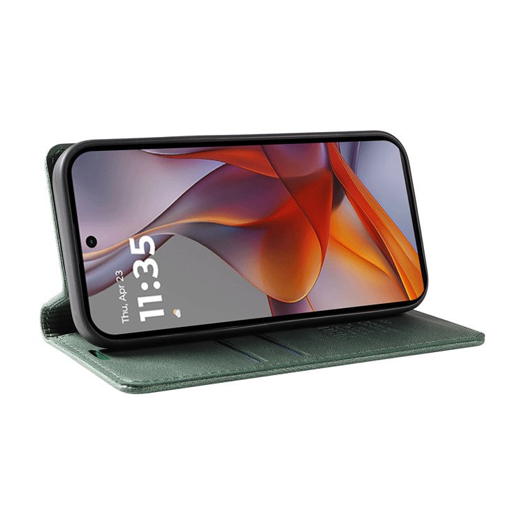 YIKATU YK-004 For Motorola Moto G75 5G Case Leather Skin-Touch Phone Cover Magnetic Auto-Absorbed - Green